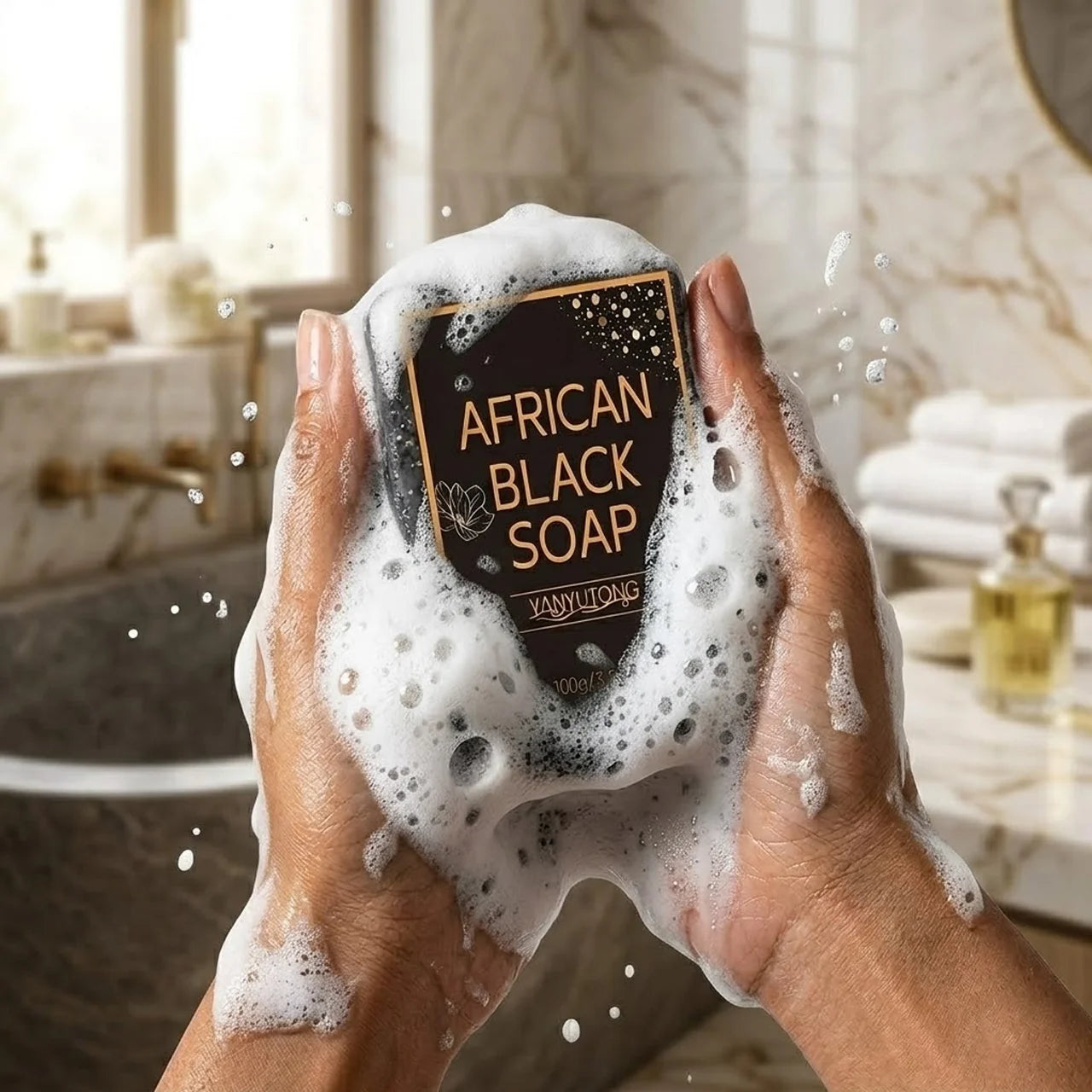 African Black Soap, Contains Shea Butter Oil, Moisturizing Cleansing Soap, Deep Cleansing, Hydrates the Skin, Enhances Skin Tone