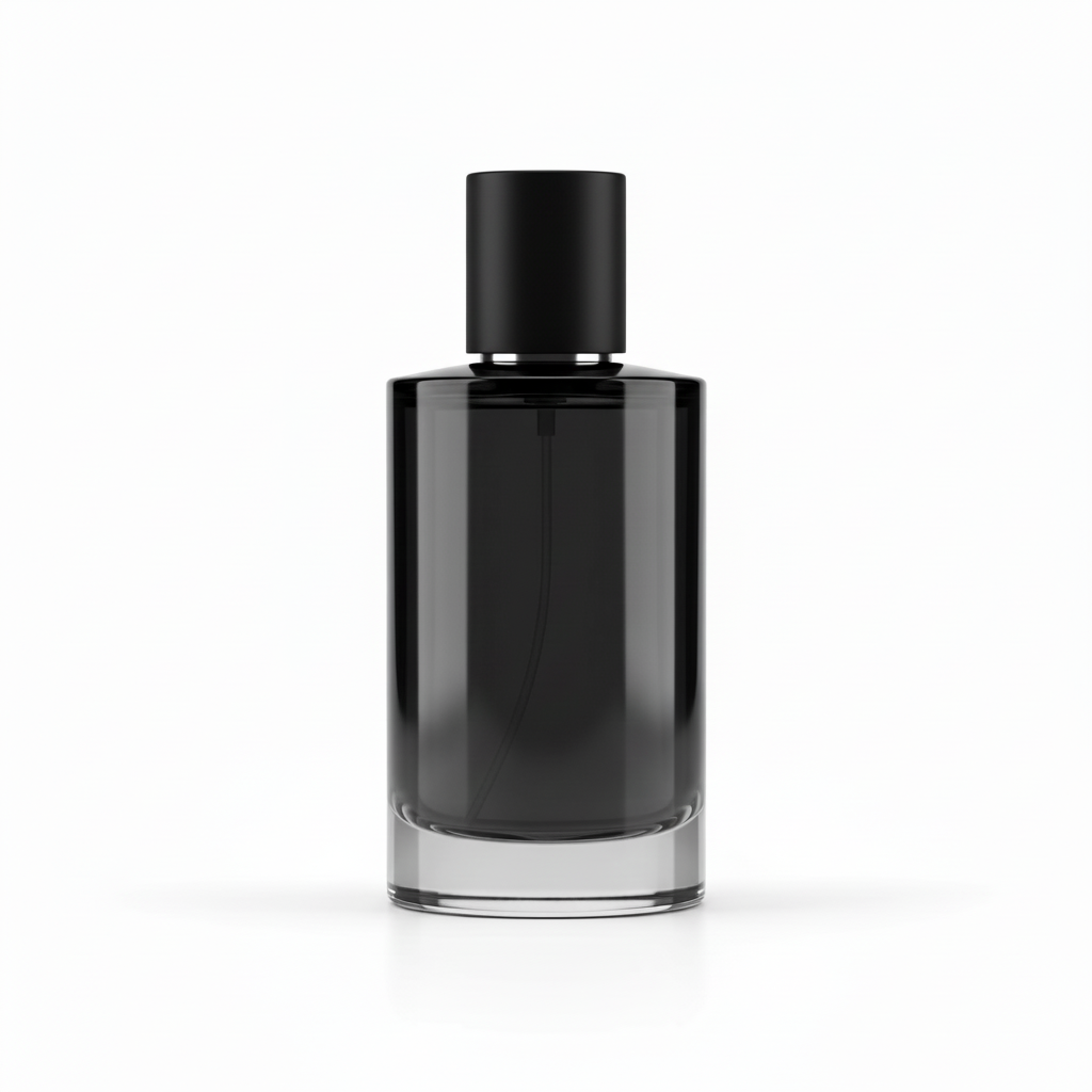 Signature Scent Set – Jasmine black elegant glass perfume bottle with black cap on white background